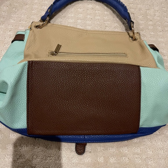Color block, satchel purse. - Picture 3 of 5
